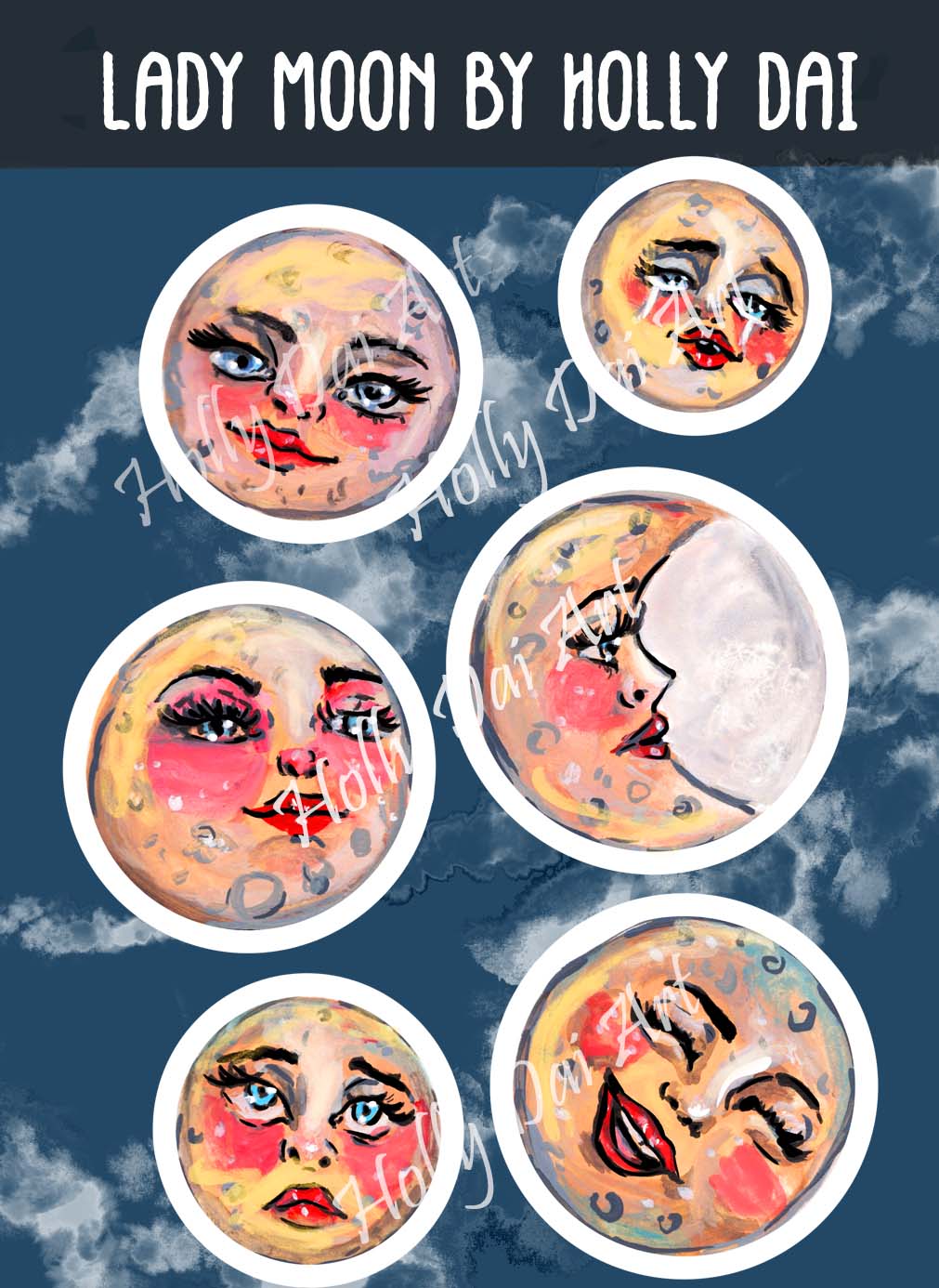 Lady Moon Sticker Sheet